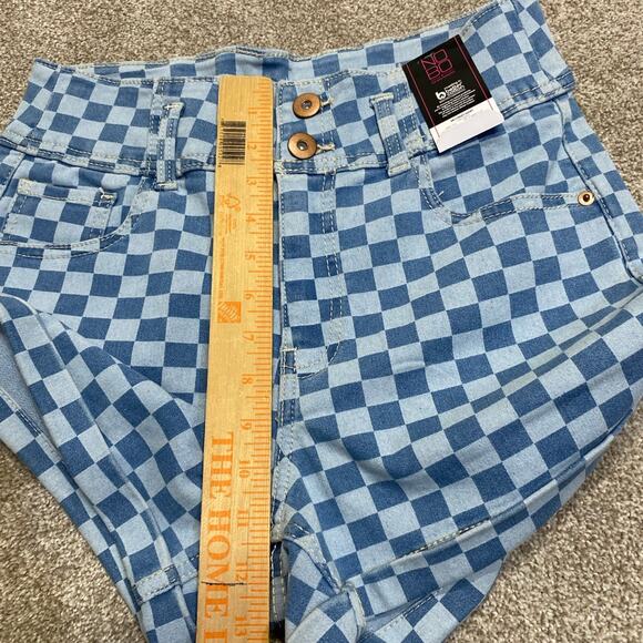 Y2K 00s streetwear grunge Checkerboard Highwaisted Corset Short sz 11 Festival - Picture 3 of 12